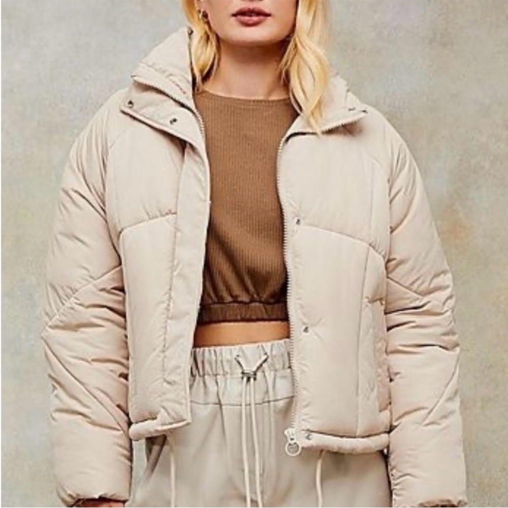 Topshop Beige Puffer Jacket